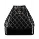 Faux Chanel Gabrielle Diamond Lattice Silver CC Decoration Women's Two-tone Chain Strap Black Lambskin Drawstring Backpack