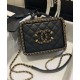 Spring Popular Black Quilted Leather CC Logo Signature Link Chain Trimming - Fake Chanel Top Handle Vanity Bag