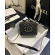 Spring Popular Black Quilted Leather CC Logo Signature Link Chain Trimming - Fake Chanel Top Handle Vanity Bag