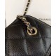 Top Sale Yellow Gold Plated CC Decoration Zipper Closure Black Grained Leather - Faux Chanel Small Chain Vanity Case