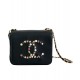 Fake Chanel Diversiform Metal CC Logo Floral Heart Black Cowhide Leather Flap Shoulder Bag For Ladies