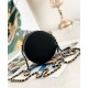 Replica Chanel Mini Black Cowhide Leather Multifarious Flower Heart CC Decoration Women's Zipper Round Bag