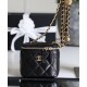 Best Price Small Classic Black Quilted Leather Women's Zipper Box Bag - Imitation Chanel Brass Chain Shoulder Strap Vanity Case