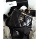 Best Price Small Classic Black Quilted Leather Women's Zipper Box Bag - Imitation Chanel Brass Chain Shoulder Strap Vanity Case