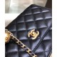 Best Black Uilted Leather Diamond Pattern Turn Lock Design Medium Wallet - Fake Chanel Golden Chain Shoulder Strap Women's Crossbody Bag