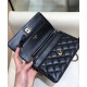 Best Black Uilted Leather Diamond Pattern Turn Lock Design Medium Wallet - Fake Chanel Golden Chain Shoulder Strap Women's Crossbody Bag