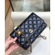 Best Black Uilted Leather Diamond Pattern Turn Lock Design Medium Wallet - Fake Chanel Golden Chain Shoulder Strap Women's Crossbody Bag