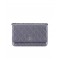 Best Price Medium WOC Diamond Pattern Silver Chain Shoulder Strap Classic Wallet - Imitation Chanel Female Grey Leather Flap Bag