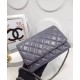 Best Price Medium WOC Diamond Pattern Silver Chain Shoulder Strap Classic Wallet - Imitation Chanel Female Grey Leather Flap Bag