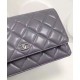 Best Price Medium WOC Diamond Pattern Silver Chain Shoulder Strap Classic Wallet - Imitation Chanel Female Grey Leather Flap Bag