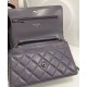 Best Price Medium WOC Diamond Pattern Silver Chain Shoulder Strap Classic Wallet - Imitation Chanel Female Grey Leather Flap Bag