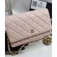 Classic Nude Pink Quilted Leather Silver CC Logo Snap Button Medium Chain Wallet - Imitated Chanel Women's Flap Crossbody Bag