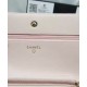 Classic Nude Pink Quilted Leather Silver CC Logo Snap Button Medium Chain Wallet - Imitated Chanel Women's Flap Crossbody Bag