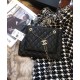 Hot Selling Chain Strap Decoration Interlocking C Detail Black Quilted Leather - Fake Chanel Zipper Clutch Bag 28CM