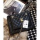 Hot Selling Chain Strap Decoration Interlocking C Detail Black Quilted Leather - Fake Chanel Zipper Clutch Bag 28CM