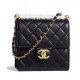 Fashion Black Quilted Leather Top White Pearl Detail CC Logo Turn Lock - Replica Chanel Chain Strap Ladies Flap Bag