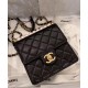 Fashion Black Quilted Leather Top White Pearl Detail CC Logo Turn Lock - Replica Chanel Chain Strap Ladies Flap Bag