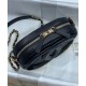 Vintage Black Rhombus Check Three-dimensional CC Decoration Brass Chain Shoulder Strap Oval Style - Imitation Chanel Female Camera Case