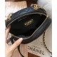 Latest Brass Studs Style CC Pattern Golden Chain Handle Shoulder Strap - Faux Chanel Black Quilted Leather Camera Case