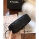 Latest Brass Studs Style CC Pattern Golden Chain Handle Shoulder Strap - Faux Chanel Black Quilted Leather Camera Case