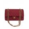 Imitation Chanel Golden Turn Lock Chain Shoulder Strap Women's Red Quilted Caviar Leather Jumbo Double Flap Crossbody Bag