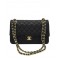 Best Chanel Double Chain Shoulder Strap Golden Interlocking C Rotatable Buckle Black Quilted Caviar Leather Jumbo Flap Bag