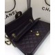 Best Chanel Double Chain Shoulder Strap Golden Interlocking C Rotatable Buckle Black Quilted Caviar Leather Jumbo Flap Bag