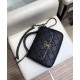 Imitation Chanel Yellow Gold Chain Motif Diamond-type Lattice Simple Top Handle Women's Black Lambskin Leather Flap Bag