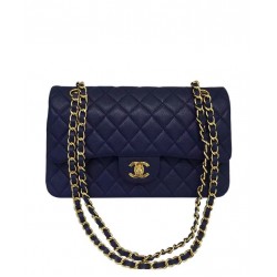 Hot Selling Classic Jumbo Dark Blue Quilted Leather Golden Hardware Flap Bag - Replica Chanel CC Turn Lock Ladies Chain Bag