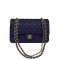 Hot Selling Classic Jumbo Dark Blue Quilted Leather Golden Hardware Flap Bag - Replica Chanel CC Turn Lock Ladies Chain Bag