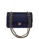 Hot Selling Classic Jumbo Dark Blue Quilted Leather Golden Hardware Flap Bag - Replica Chanel CC Turn Lock Ladies Chain Bag