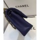 Hot Selling Classic Jumbo Dark Blue Quilted Leather Golden Hardware Flap Bag - Replica Chanel CC Turn Lock Ladies Chain Bag