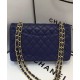 Hot Selling Classic Jumbo Dark Blue Quilted Leather Golden Hardware Flap Bag - Replica Chanel CC Turn Lock Ladies Chain Bag