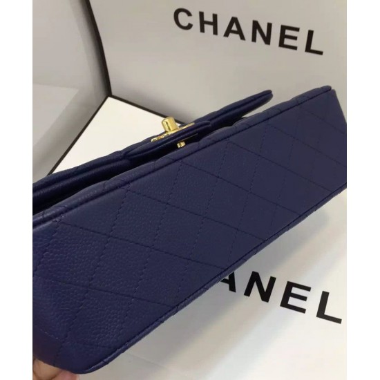 Hot Selling Classic Jumbo Dark Blue Quilted Leather Golden Hardware Flap Bag - Replica Chanel CC Turn Lock Ladies Chain Bag