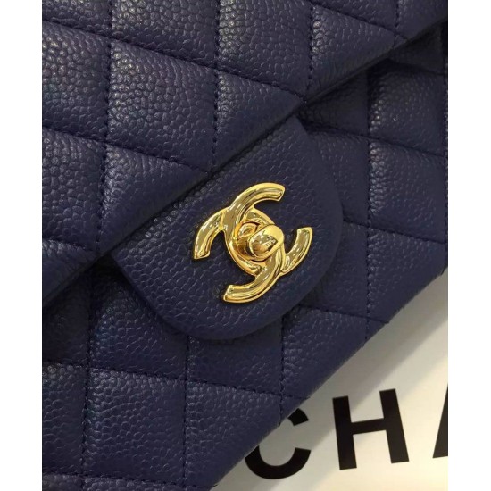 Hot Selling Classic Jumbo Dark Blue Quilted Leather Golden Hardware Flap Bag - Replica Chanel CC Turn Lock Ladies Chain Bag