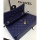 Hot Selling Classic Jumbo Dark Blue Quilted Leather Golden Hardware Flap Bag - Replica Chanel CC Turn Lock Ladies Chain Bag