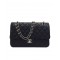 Fashion Black Caviar Leather Silver Hardware Turn Lock Design Classic Jumbo Flap Bag - Faux Chanel Double Flap Crossbody Bag