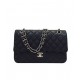 Fashion Black Caviar Leather Silver Hardware Turn Lock Design Classic Jumbo Flap Bag - Faux Chanel Double Flap Crossbody Bag