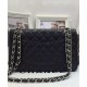 Fashion Black Caviar Leather Silver Hardware Turn Lock Design Classic Jumbo Flap Bag - Faux Chanel Double Flap Crossbody Bag