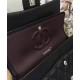 Fashion Black Caviar Leather Silver Hardware Turn Lock Design Classic Jumbo Flap Bag - Faux Chanel Double Flap Crossbody Bag