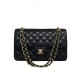 Spring Popular Golden Double Chain Shoulder Strap Classic Black Quilted Lambskin Leather Jumbo Flap Bag - Copy Chanel Chain Bag