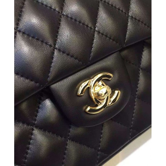 Spring Popular Golden Double Chain Shoulder Strap Classic Black Quilted Lambskin Leather Jumbo Flap Bag - Copy Chanel Chain Bag