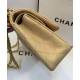 Chanel Celebrity Style Beige Quilted Leather Double Chain Strap Turn Lock - Women's Medium Chane Classic Jumbo Flap Bag