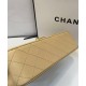 Chanel Celebrity Style Beige Quilted Leather Double Chain Strap Turn Lock - Women's Medium Chane Classic Jumbo Flap Bag