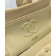 Chanel Celebrity Style Beige Quilted Leather Double Chain Strap Turn Lock - Women's Medium Chane Classic Jumbo Flap Bag