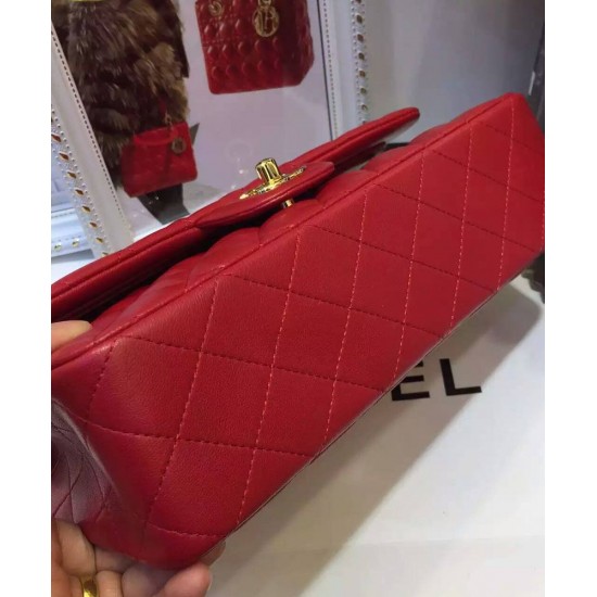 Latest Styles CC Turn Lock Diamond Pattern Golden Classic Jumbo Flap Bag - Replica Chanel Red Quilted Leather Chain Bag