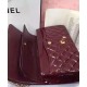 Low Price Women's Classic Dark Red Quilted Patent Leather Jumbo Flap Bag - Faux Chanel Yellow Gold Chain Crossbody Bag