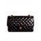 Classic Diamond Style Pattern Golden Rotatable Buckle Black Patent Leather Chain Bag - Women's Fake Chanel Jumbo Flap Bag