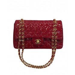 Best Quality Red Quilted Patent Leather Yellow Gold Plated Chain Classic Jumbo - Replica Chanel Women's Flap Bag Online