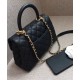 Hot Selling Diamond Chevron Quilting Pattern Black Caviar Leather Small Flap Bag - Faux Chanel COCO Top Handle Bag For Ladies